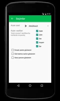 Namaz vaxtı android App screenshot 3